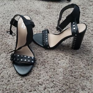 Black studded sandal heels